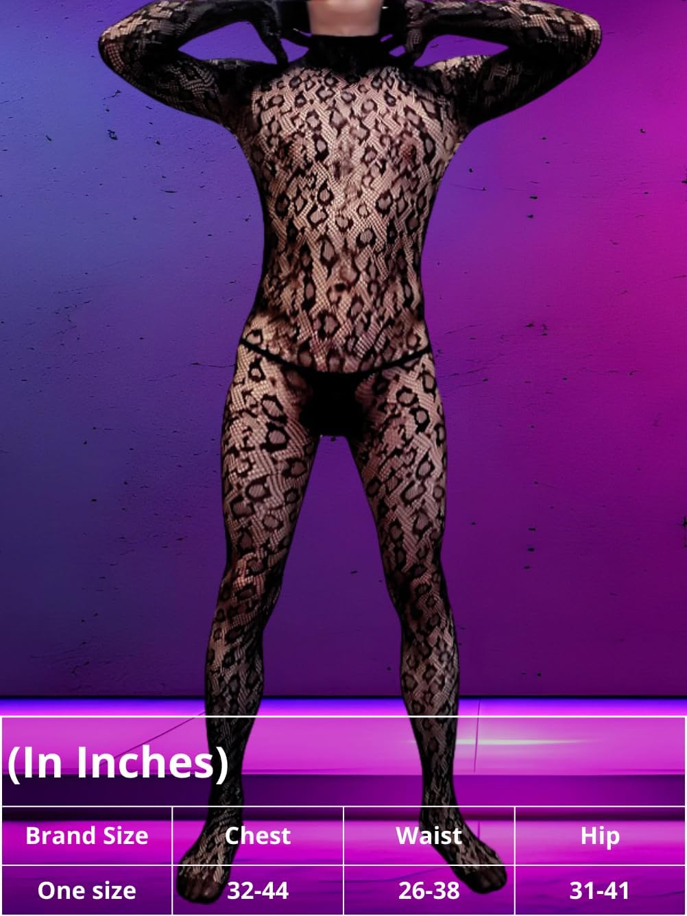 Rave Outfits For Men, Festival Party Clubwear, Leopard One Piece Full Lace Jumpsuit, Sexy Lingerie Costume Bodysuit - Image 6