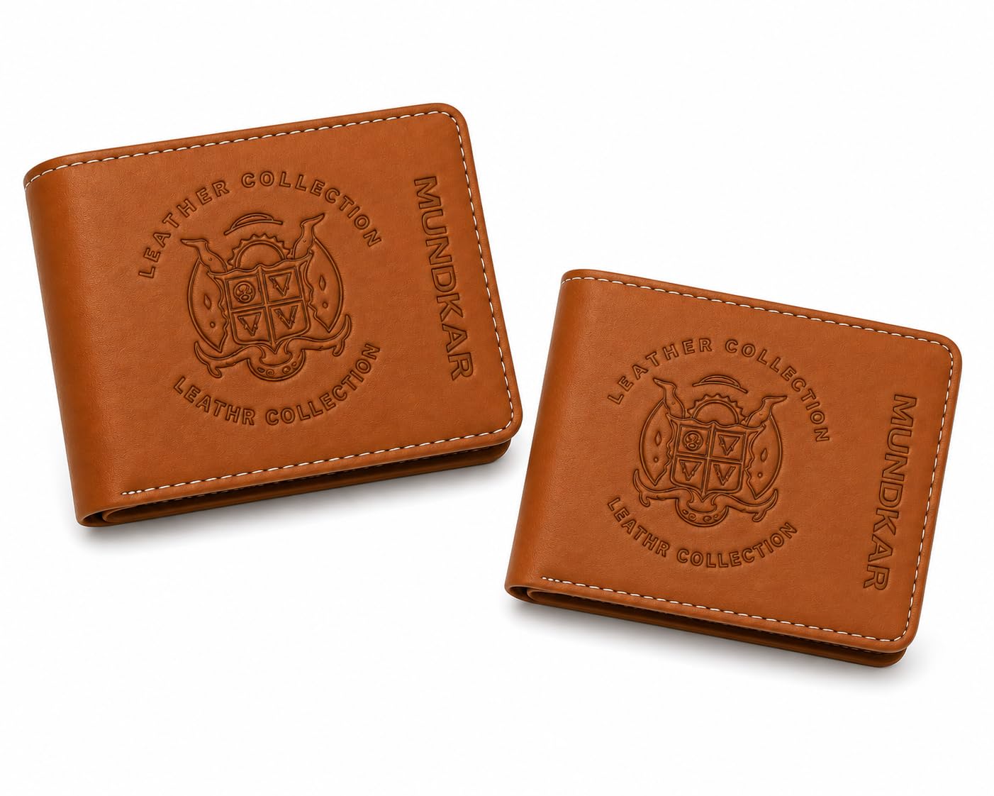 Small Mini Size Bifold Black and Brown Color Wallet for Men and Boys. Pack of 2-image-12