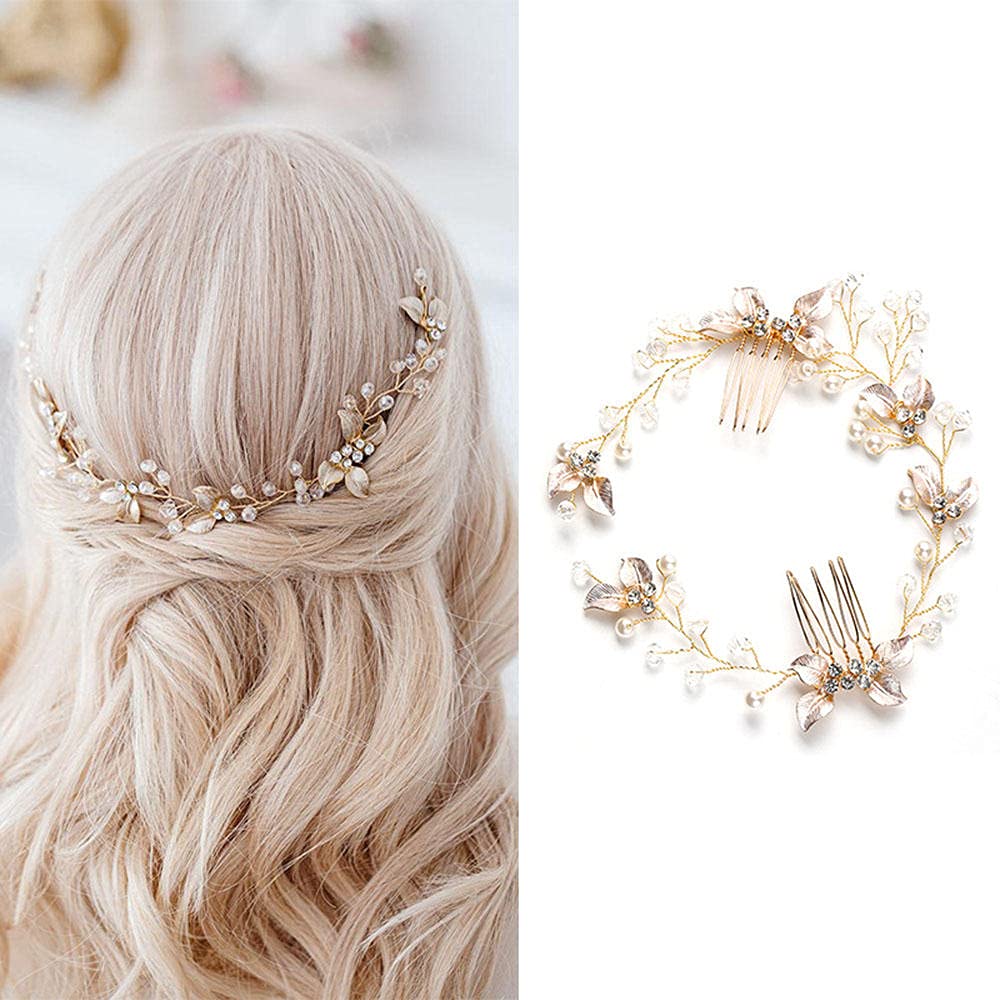 Brautblumen-Haarkamm, Brautstrass-Haarkamm, Haarschmuck, Doppelkammeinsatz, Seitenkamm, oder Abschlussball-Vintage-Haarkamm für Frauen und Mädchen
