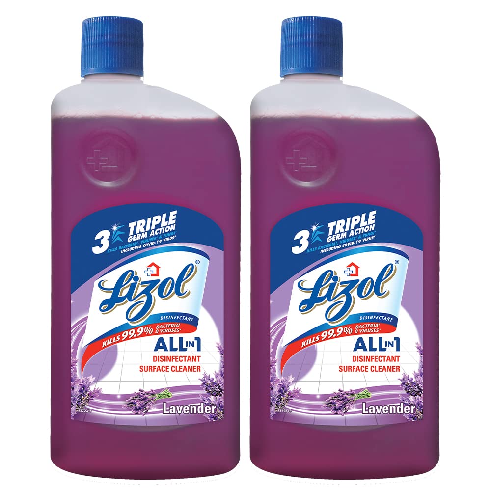 Disinfectant Surface & Floor Cleaner Liquid, Lavender - 1L (Pack of 2) | Kills 99.9% Germs | India's #1 Floor Cleaner