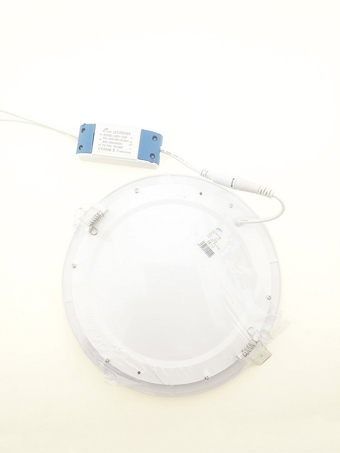 ONSSI Placa LED de Techo 12W 1200lm,(Pack 5) Circular Ø168mm Panel Led Super Slim Empotrado Downlight LED (Blanco Frío,6000k)