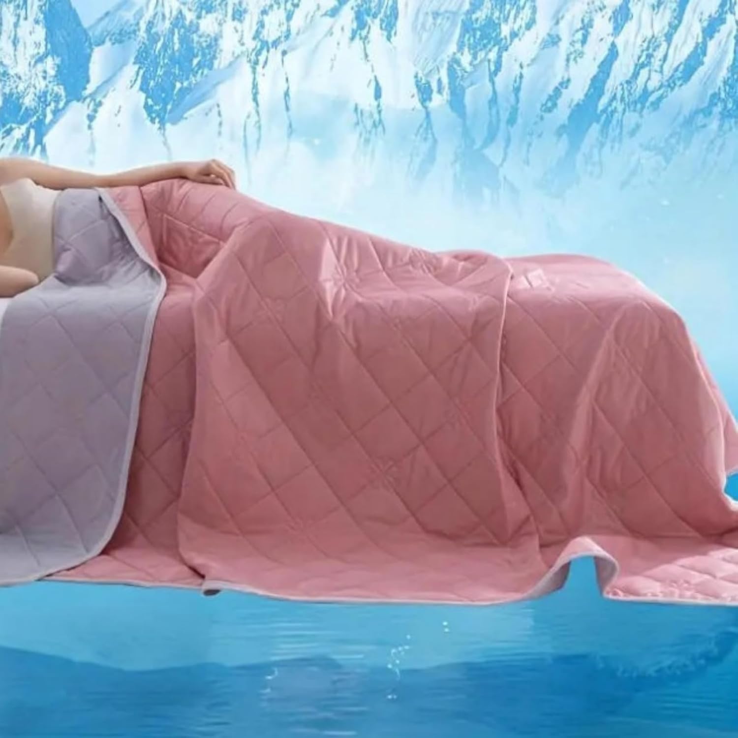 VUIKLCty Cool-touch Fibre Summer Duvet, Soft, Breathable And Comfortable (includes One Duvet Only)(Pink 01,180x200cm)