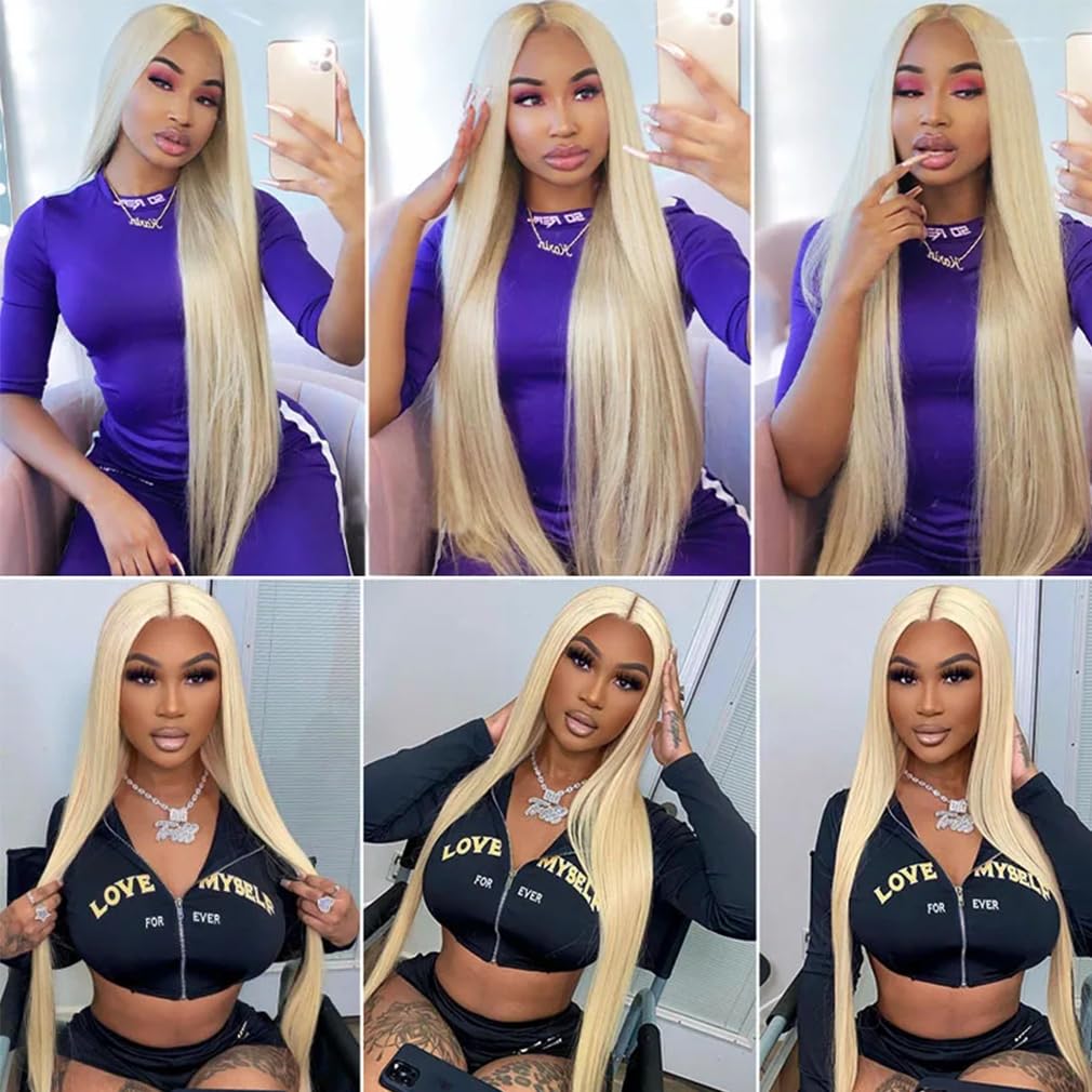 Straight Blonde 613 Human Hair Bundles Straight Brazilian Virgin Human Hair Bundles Blonde Single Bundles #613 Color(24 inch)