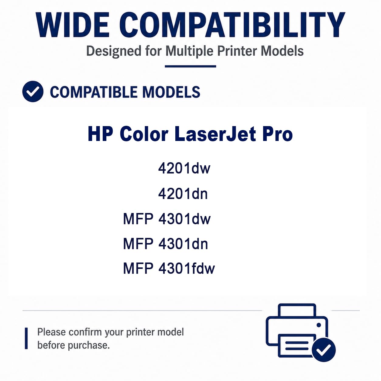 W2100X Reemplazo de Cartucho de tóner de Alto Rendimiento para W2100X, Compatible con HP Color LaserJet Pro 4201dw MFP 4301fdw, con Chip