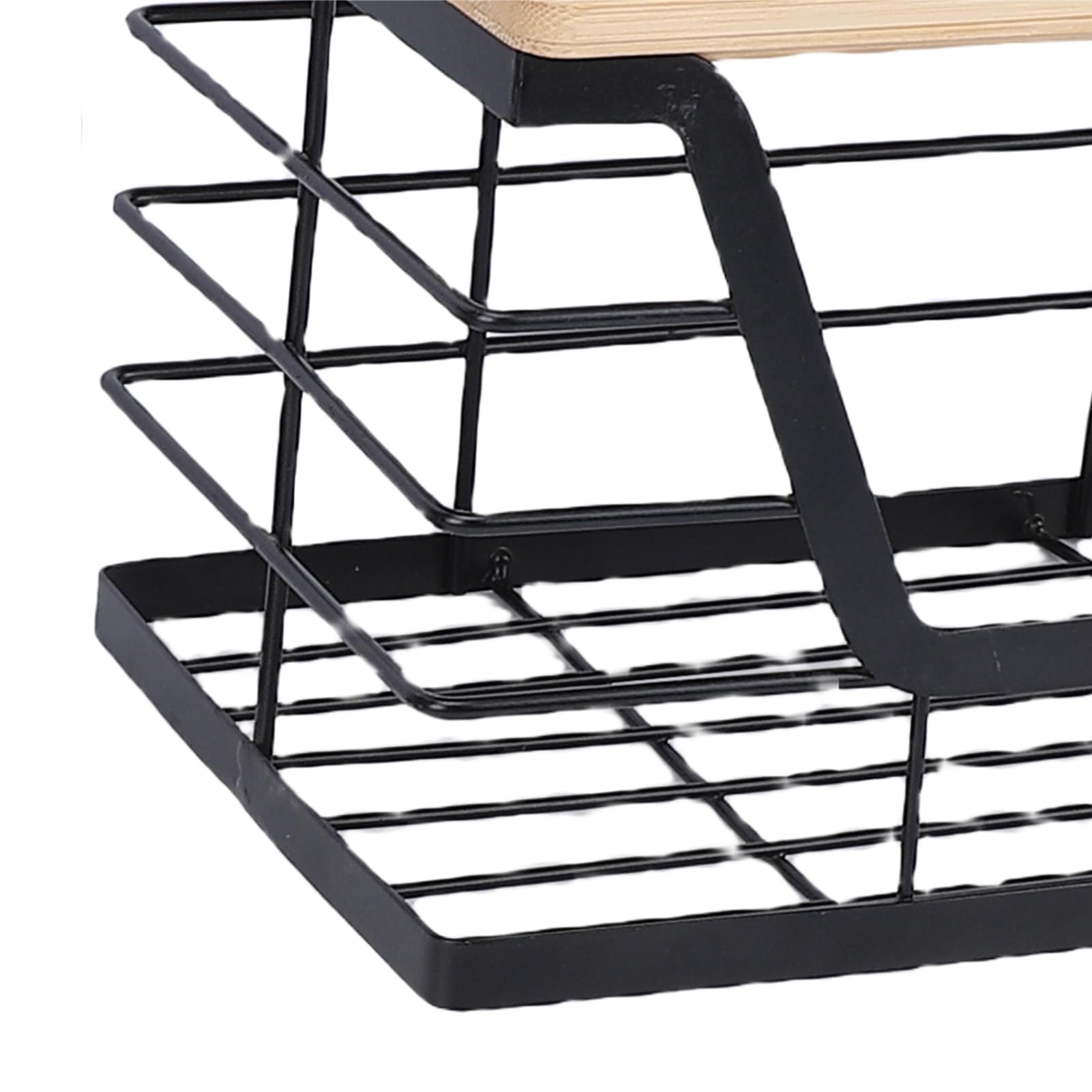 Generic 2 szt. Metalowy Uchwyt na Worek na śmieci Duży Otwór Wiszący ścianie, Pojemnik Worki śmieci z możliwością Układania w Stosy z drewnianą pokrywą, do Blatów Kuchennych lub Pralni