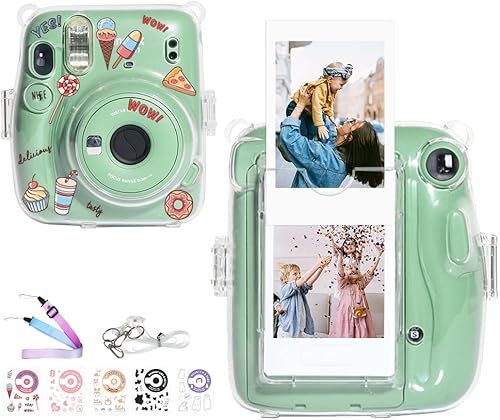 Miniatura 8 de CAIYOULE Funda pequeña para Fujifilm Instax Mini 9912119877+EVOSQ - Funda transparente para cámara instantánea (estrella y margarita)