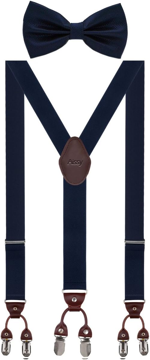 Men Braces 35mm Standard Adjustable and Elastic Suspenders Y Shape with 6 Strong Clips More Color in Choice