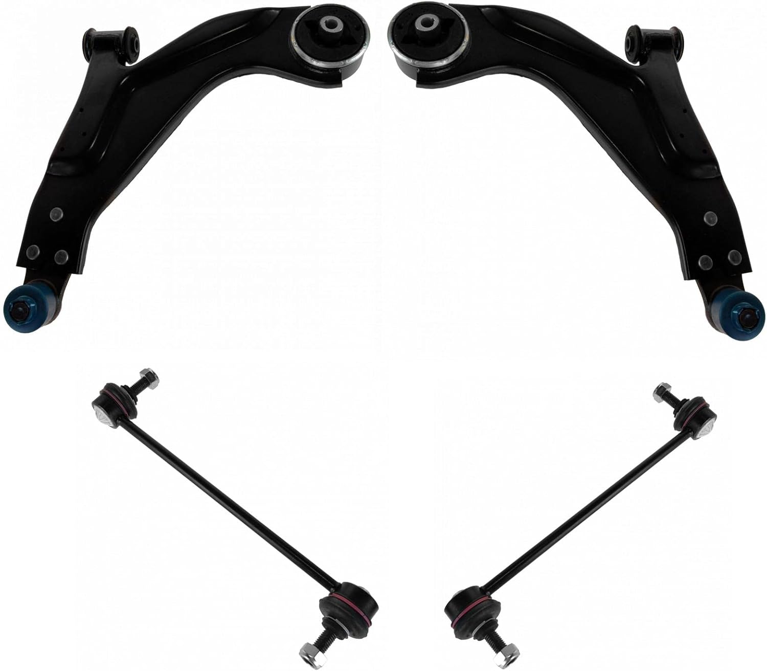 TRQ Front Suspension Kit Control Arm with Ball Joint Sway Bar Stabilizer Link Compatible with 2002-2008 Jaguar X-Type