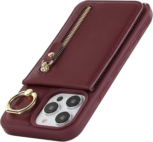 Miniatura 8 de Funda para iPhone 12 Pro Max con tarjetero para mujer, iPhone 12 Pro Max, funda para teléfono con correa y ranuras para tarjetas de crédito,