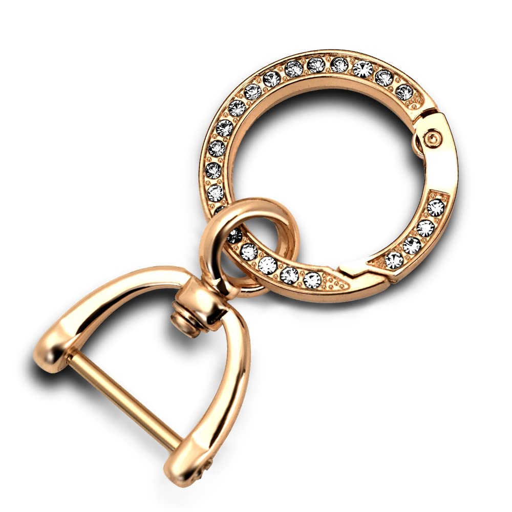 KEYCARE® Diamond Studded Keychain Men Women Multifunctional Key Chain Holder Keyring with Anti Lost Screw & 360 Rotatable Swivel Key Fob Holder Accessories for Car & Bike (Gold)-image-15