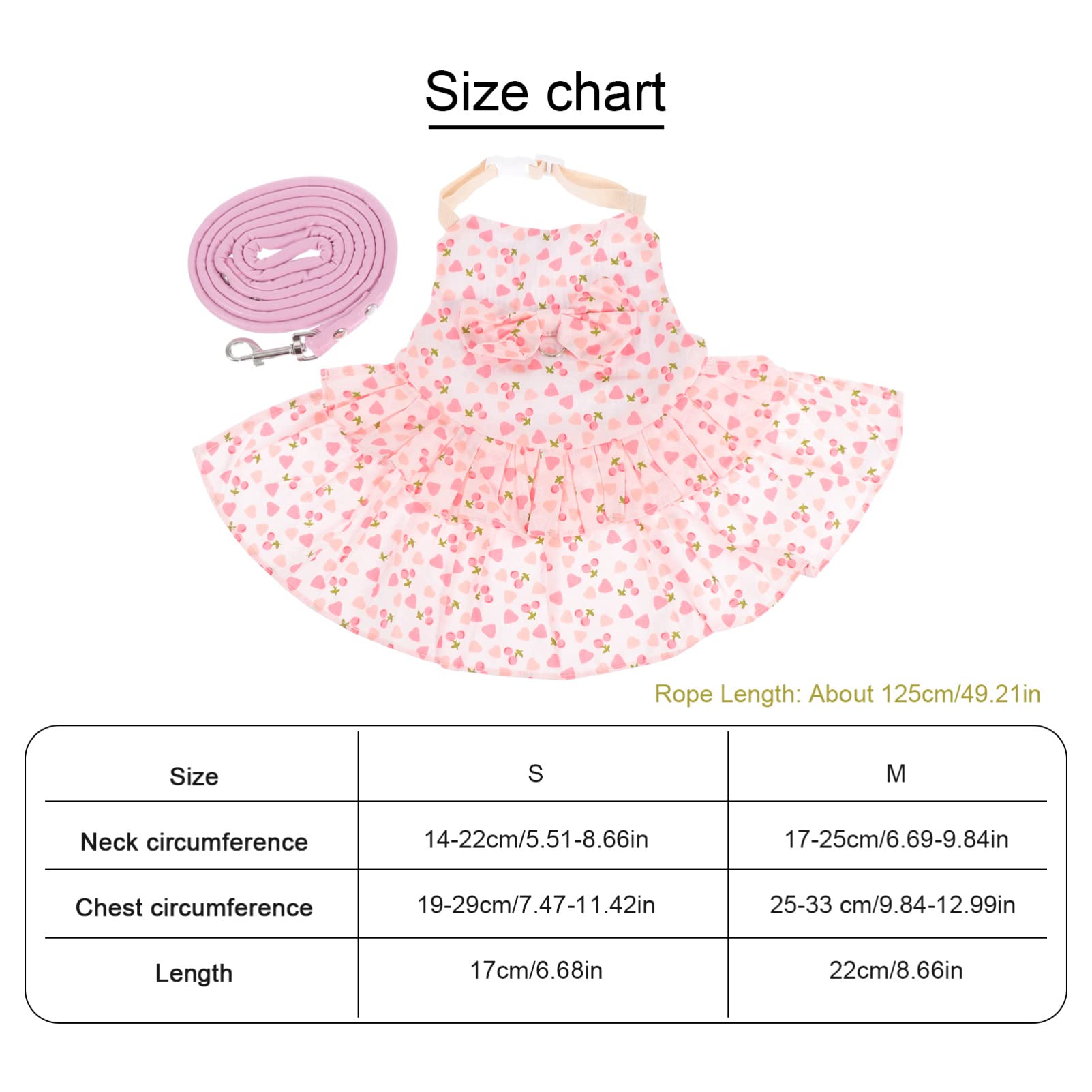 FONDOTIN 1Set Rabbit Dress with Sturdy Leash for Small Pets Beautiful Bunny Outfit for Indoor Outdoor Activities Comfortable Fit for Rabbits Bunny Harness for Walking