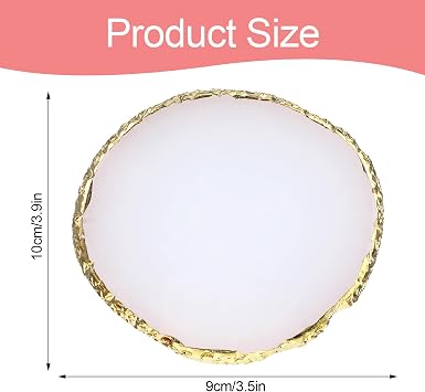 Abeillo Resin Nail Art Palette, Nail Polish Palette Nail Painting Mixed Color Palette Gilded Edge Nail Art Color Mixing Tray DIY Nail Gel Makeup Display Board Pallet for Nail Art