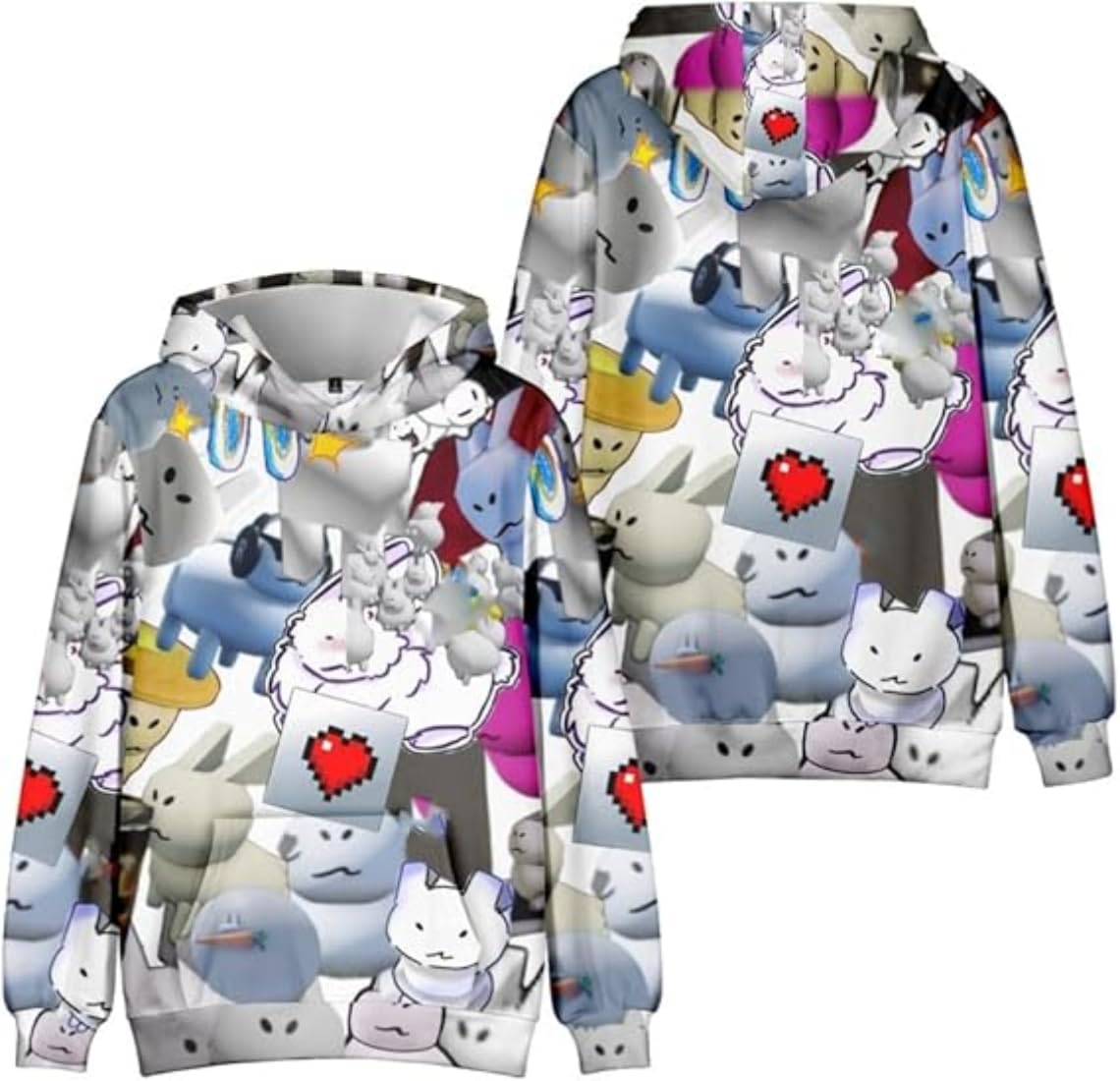 Hzsyc Boys C03 Kids Forsaken Gubby Character Group Hoody Cute Rabbit Gubby 3D Figure Sweatshirt For Fans Gift (,11-12Years)