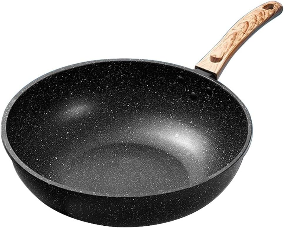 Healthy Traditional Wok Cooking Pot Cover Induction Cooker Gas Wok Frying Pan Frying Pan Kitchenware (Color : A, Size : 32 * 53.5 * 9.5cm)