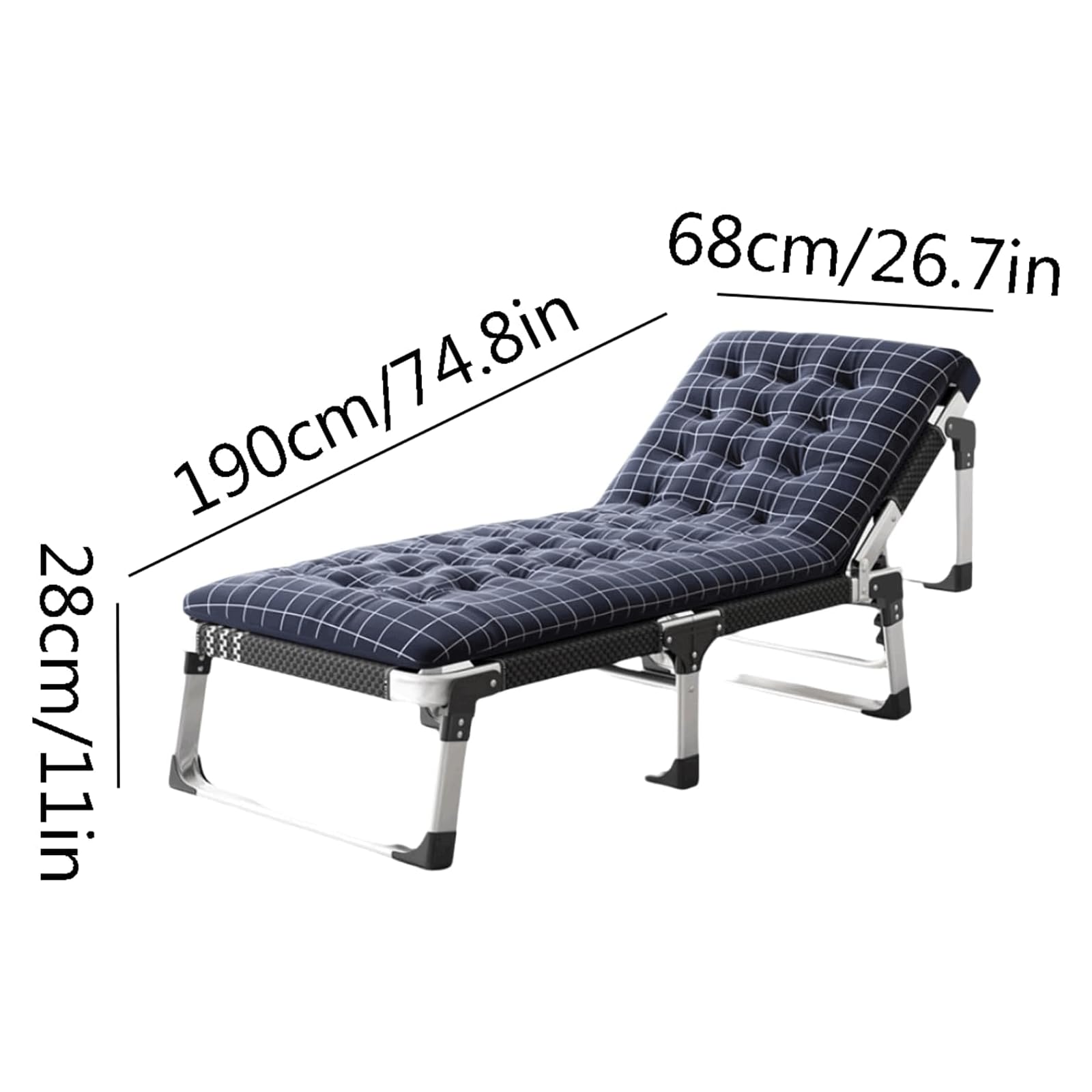 Opvouwbaar gastenbed Oxford stof aluminiumlegering Opvouwbaar campingbed In hoogte verstelbaar afneembaar kussen Campingbedden