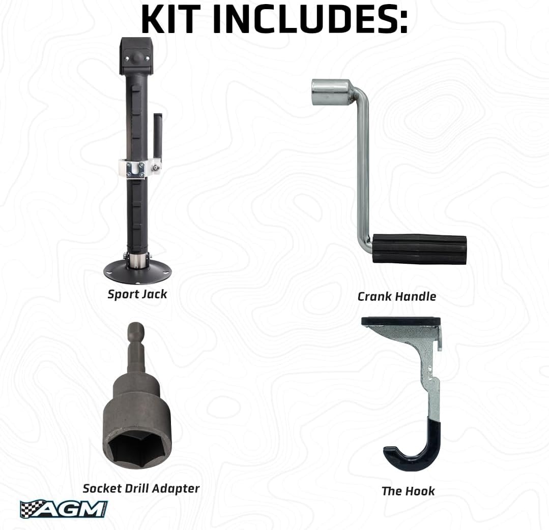 AGM Manual Jack 2000 lbs Capacity Off-Road Vehicle Lift - Stable, Lightweight (15 lbs), Collapsible Car Lifting Jacks - Ultra-Fast Modular Mounting Off Road Jack for UTV, Buggies, Ultra4 Race Cars