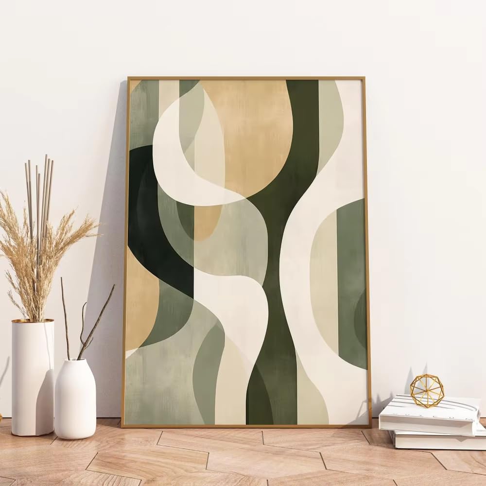 LTjiajuypd Stampa artistica minimalista su tela con foglie tropicali verdi, ambientazione botanica nella foresta pluviale, palma viridiana (70x100 cm - 2 pezzi)