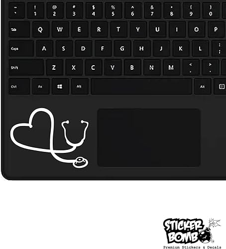 Miniatura 5 de Calcomanía de estetoscopio de corazón, calcomanía de vinilo de bomba para automóvil, camión, computadora, en cualquier lugar, vinilo premium para