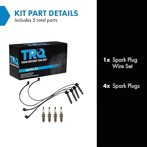 Miniatura 223 de TRQ Kit de bujías de 5 piezas de bujías de iridio compatibles con Chevrolet Aveo 2004-2008 Aveo5 2004-2008