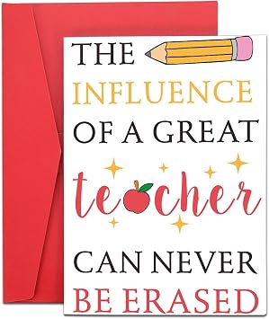 Valentines Day Cards for Teacher Appreciation Cards for Women Men Teacher Summer Gifts Retirement Thank You Cards from Student Back to School Gift for Teachers Birthday Gifts for Teachers Card