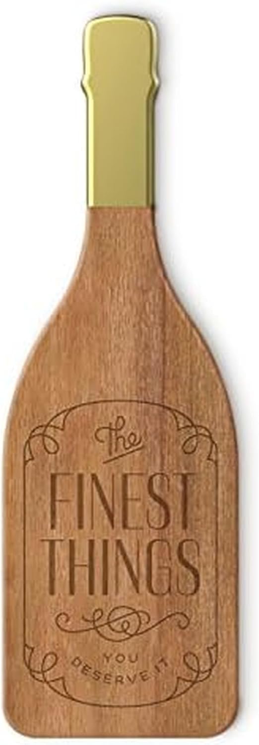 Genuine Fred Champagne Acacia Wood Cheese Board with Knife, Assorted