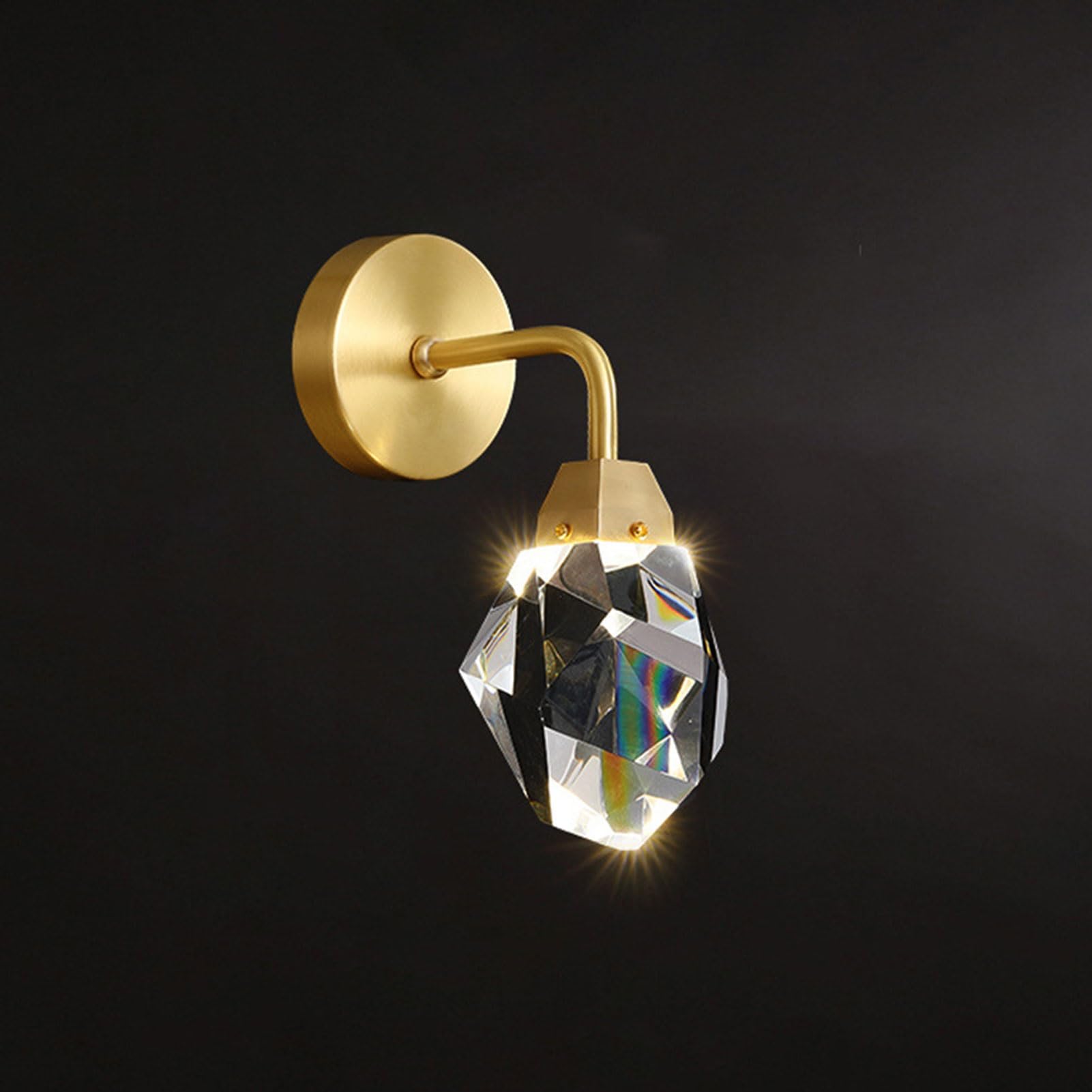 Moderno Cristallo Ottone Applique Da Parete Lusso Oro Camera Da
