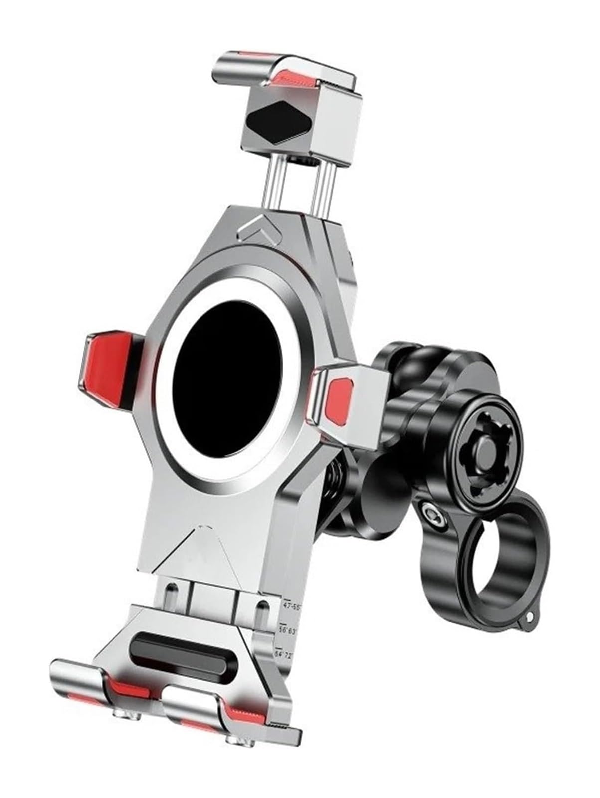 Manillar USB para Motocicleta GPS Navegación Soporte Impermeable Teléfono Metal Óxido Anticorrosión Prueba Golpes Desprendimiento Motocicleta(Plata)