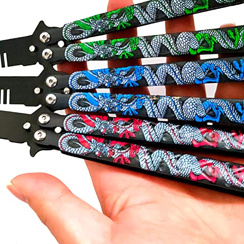 Wanlian Butterfly Comb Trainer,Butterfly Comb Stainless Steel Folding Training Practice Combs Hair Styling Tools For Sport Outdoor Use(3 Dragon) #TOP6