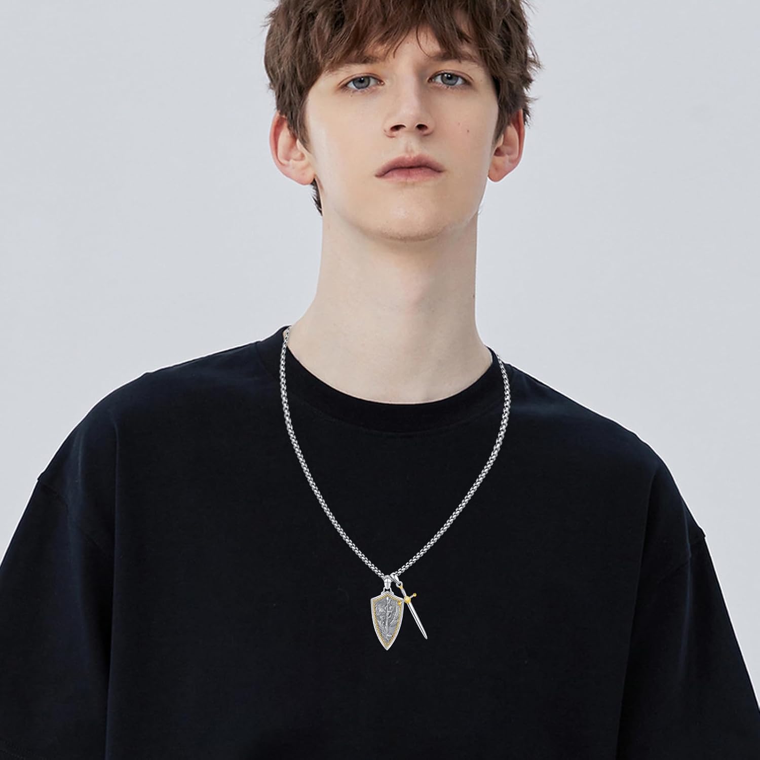 Religious Necklace for Men Saint Michael/Christopher/Judas/Benedict/Joseph/Jude Pendant Religious Jewelry Gifts for Talisman Amulet Christmas Birthday Anniversary - Image 5