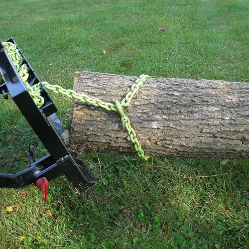 Timber Tuff 15 Foot 4,700 Pound Maximum Pulling Force Choker Chain with Probe Stake for ATVs, UTVs, and Lawn Tractors, High Visibility Green