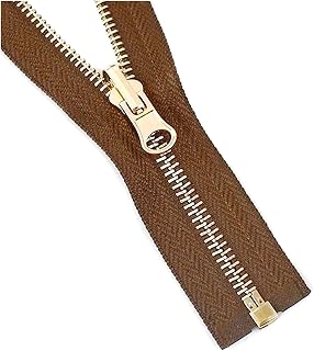 Cerradura, cerradura de nylon cerrada. Cremallera de extremo abierto con deslizador giratorio de metal, n.° 5, de 60 a 150 cm, for accesorios de costura de prendas de vestir, color rojo, 70 cm(Brown,7