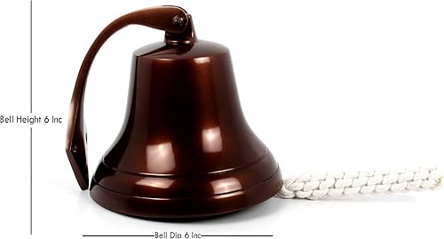 Miniatura 2 de Campana de barco colgante de pared de 6" - Campana de barco náutico, decoración náutica del hogar, acabado antiguo
