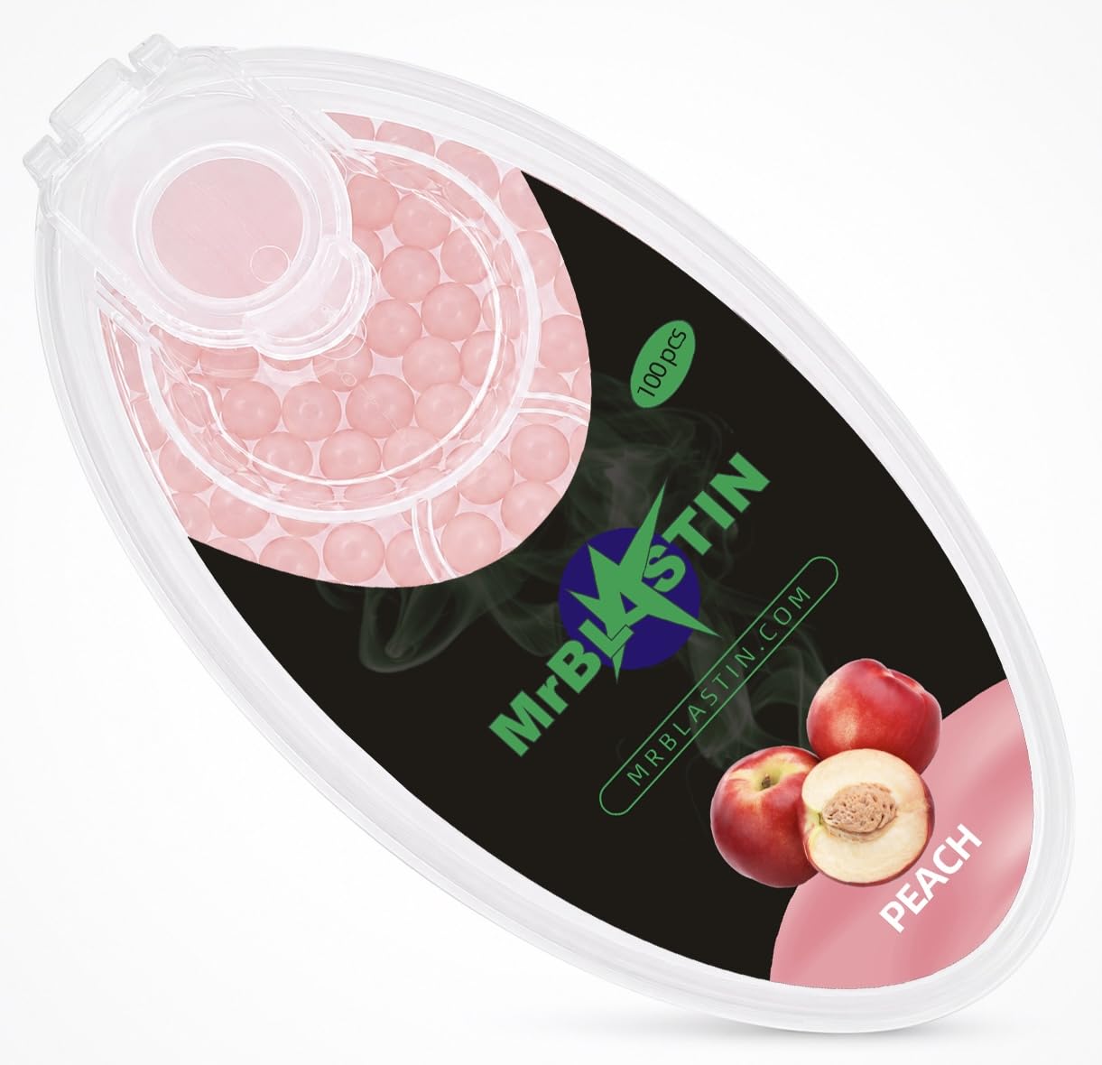 MrBlastin 100 Chilled Peach Crushballs for Filter Insertion, 16 Flavours to Choose Available, Menthol Mint Crush Balls, Flavoured Capsules. Click on Inserts Beads (Chilled Peach)