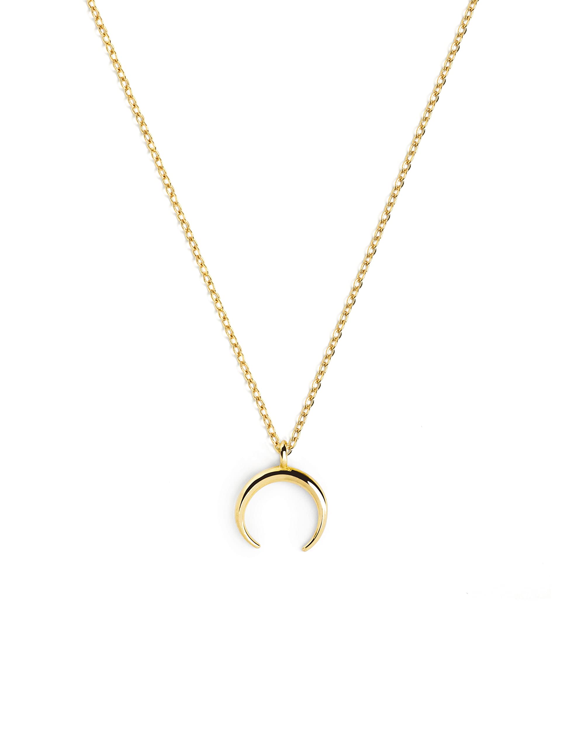 SINGULARU Collar Moonset - Colgante en Plata de Ley 925 con Media Luna - Cadena de Talla Unica - Joyas para Mujer - Hecho en España - Varios Acabados