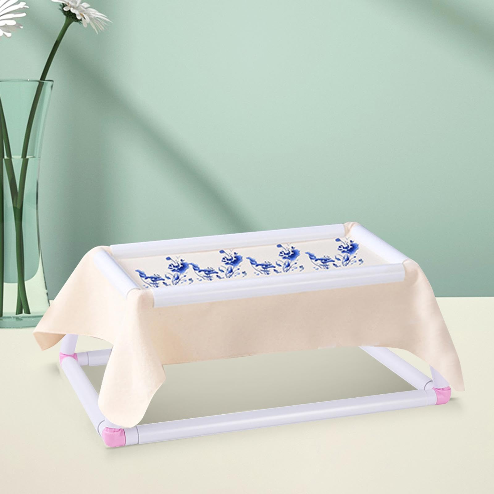 Soporte para, Bastidor de Bordado, Soporte para Regazo, Manos Libres, Combo de Costura DIY Compacto, Aro de Bordado Multifunción, Soport, Rosa Grande, Individual