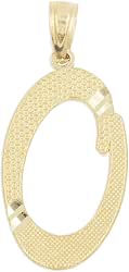 10k Solid Real Gold Cursive Initial Pendant, English Alpahbet A-Z