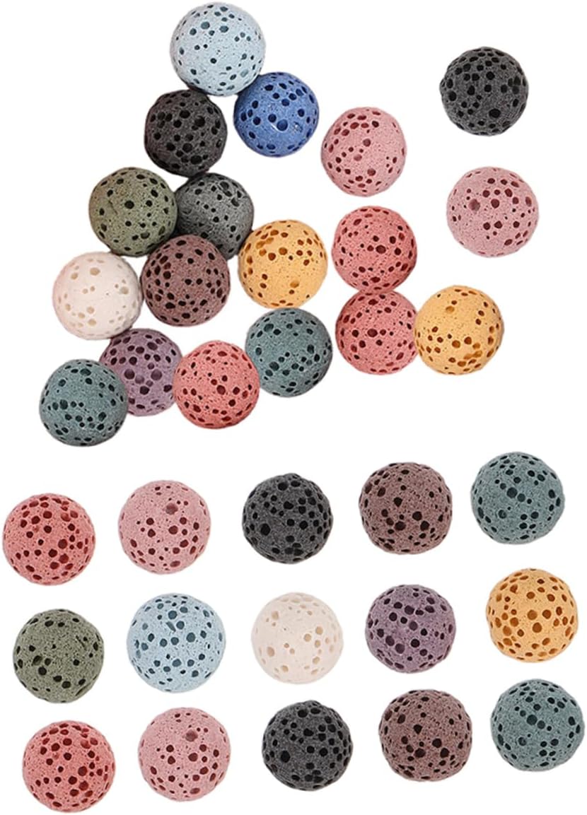 Healifty 33pcs Volcanic Stone Essential Oil Diffuser Beads Colored Lava Beads for Home Office and Car Aromatherapy Durable Fragrance Stones for Extended Scent Release