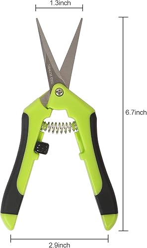 Miniatura 3 de KEILEOHO Paquete de 4 tijeras de corte de brotes de 6.5 pulgadas, podadoras de mano profesionales de acero inoxidable para jardinería, tijeras de
