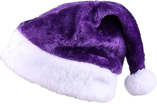 Sombrero de Papá Noel de felpa multicolor, decoración de gorro de terciopelo unisex, sombrero de tela de terciopelo, disfraz de festival de cosplay