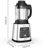 Moulinex Perfectmix Cook, Blender chauffant haute performance, 10 programmes auto, Recettes chaudes et froides, 1 400 W, panier vapeur, LM83SD10, 1400 W/INOX - 8