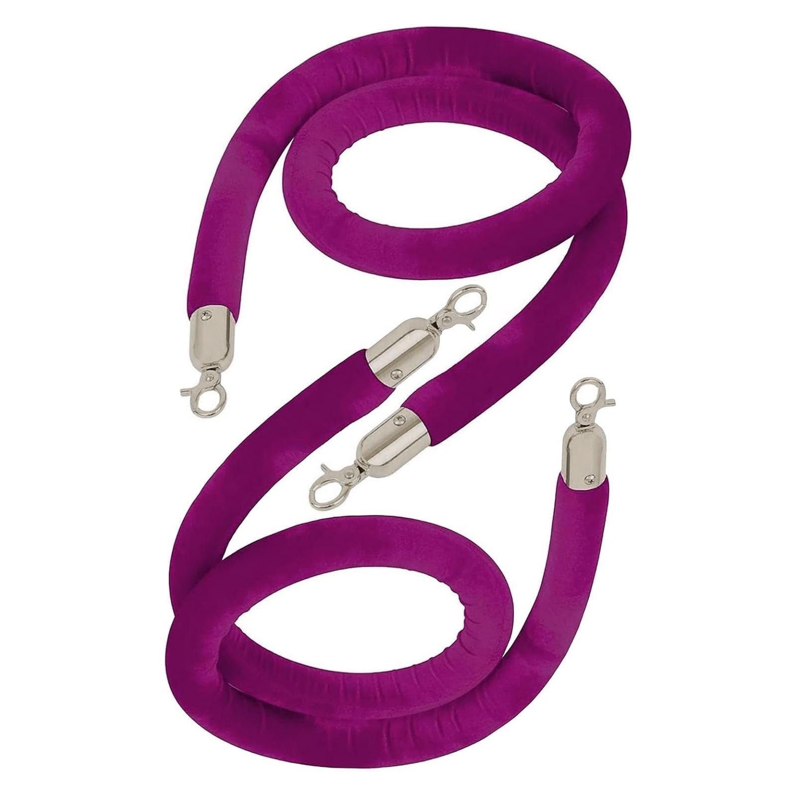 Barrier Rope, Velvet Crowd Control Rope with Clasps, for Queue Divider(Pink,7ft/215cm)