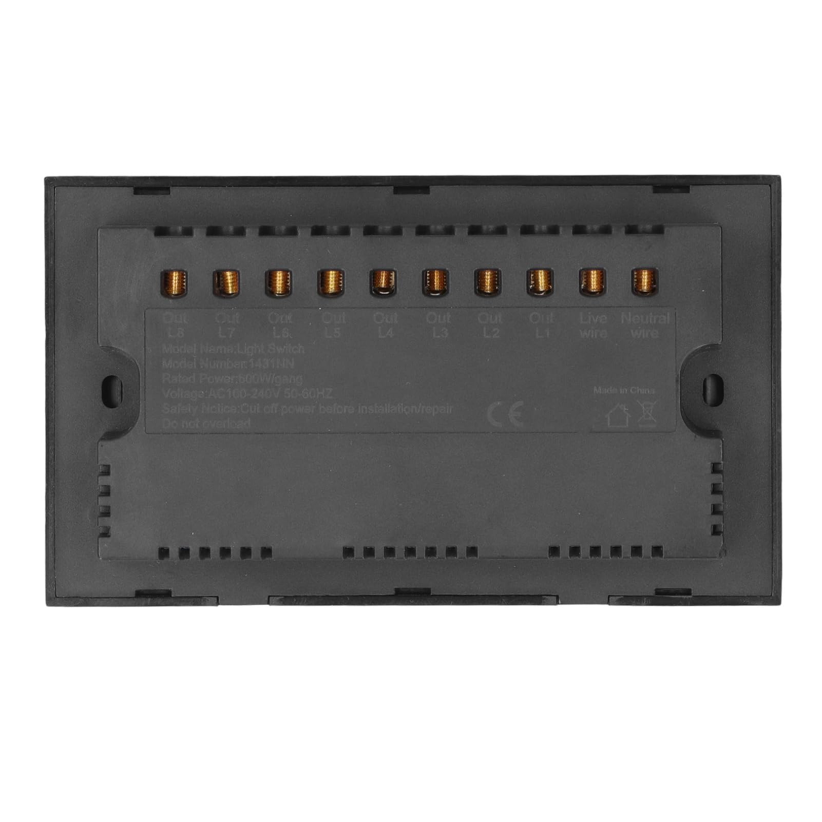 Interruptor de Luz Táctil Inteligente de 8 Bandas, Panel Inalámbrico con Control de Voz, Función de Temporizador Remoto para el Hogar y la Oficina AC100-240V