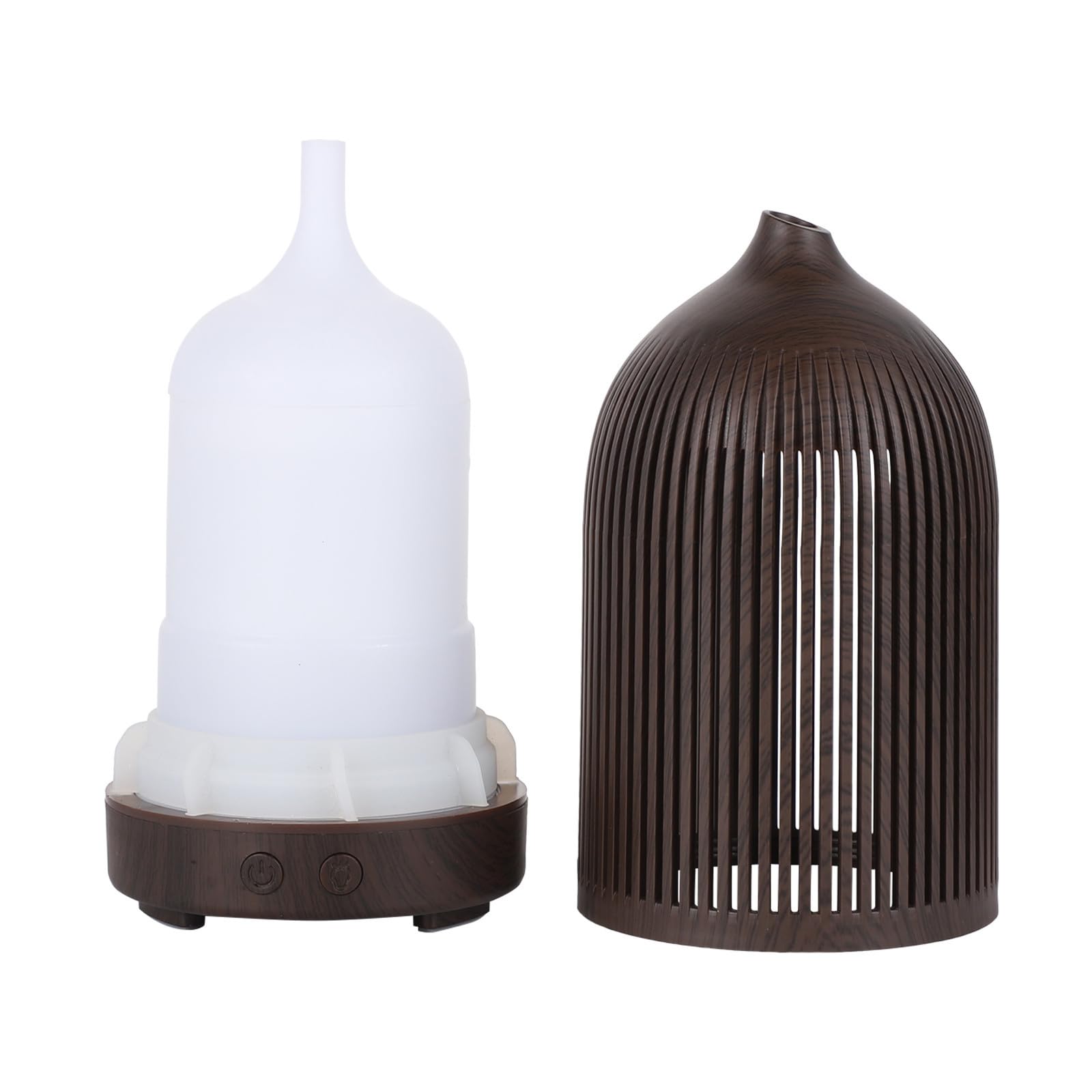 Humidificador Mini Ultrasónico Luz LED y Carga Usb, Difusor de Aromas para Dormitorio Infantil Protección contra Falta de Agua y Diseño en Madera