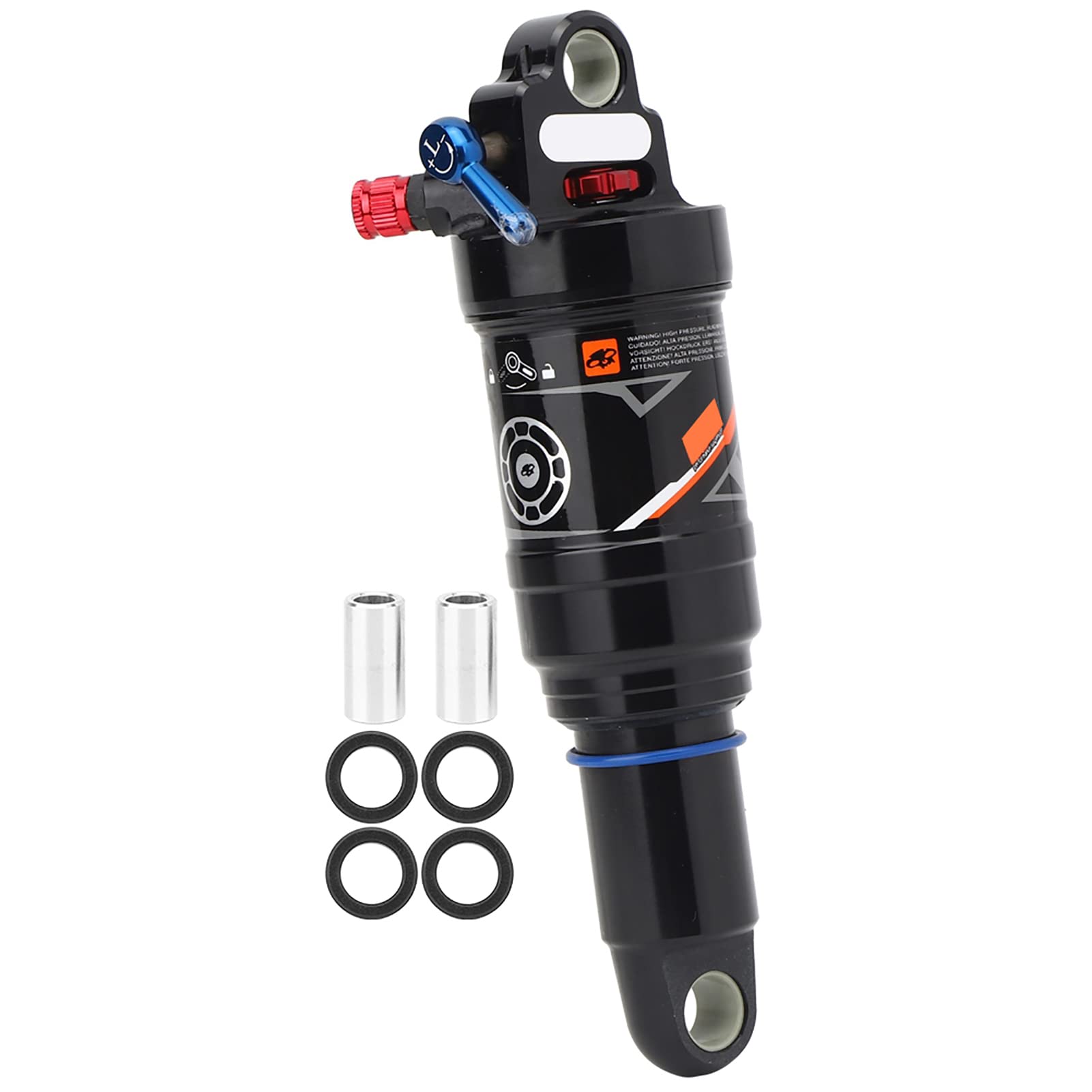 Mountainbike-Stoßdämpfer, Luftdruck Einstellbar mit Rückprall- und Dämpfungskontrolle, für -Fahrradzubehör 165 Mm, 190 Mm, 200 (165MM)