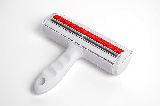 Daisy's Findings Pet Hair Remover - Reusable Cat and Dog Hair Remover for Furniture, Couch, Carpet, Car Seats or Bedding - Portable, Multi-Surface Lint Roller and Fur Removal Tool (Red)