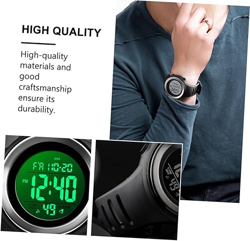 Miniatura 6 de SHERCHPRY Reloj luminoso clásico simple impermeable para niños, reloj electrónico de negocios luminoso brillo para niño, cronómetro, reloj