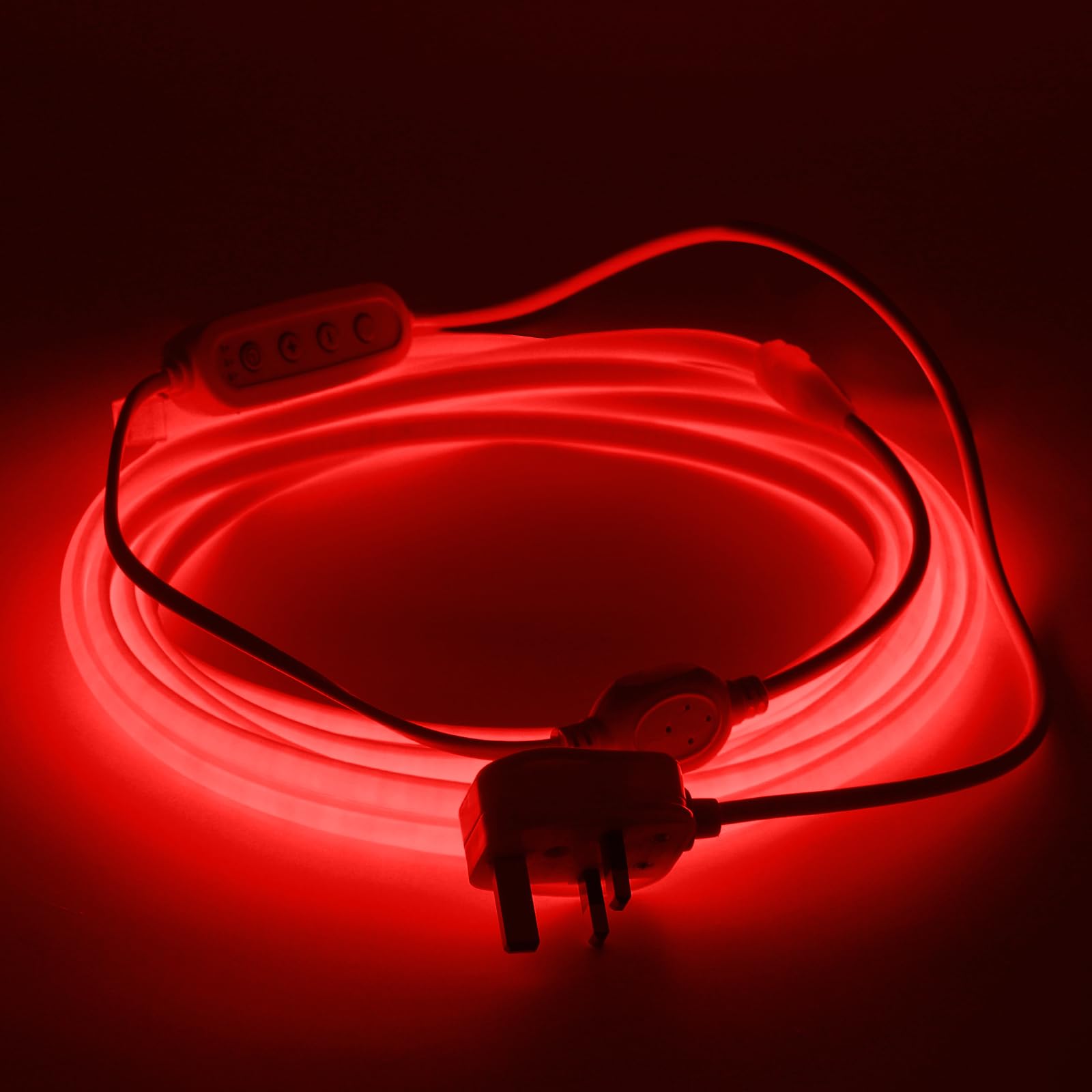 Wisada 220V Dimmable Timer COB LED Neon Strip [4M, Red], IP65 Waterproof Flexible, 288 LEDs/M Cuttable FCOB LED Strip CRI90+, Home and Store Decoration