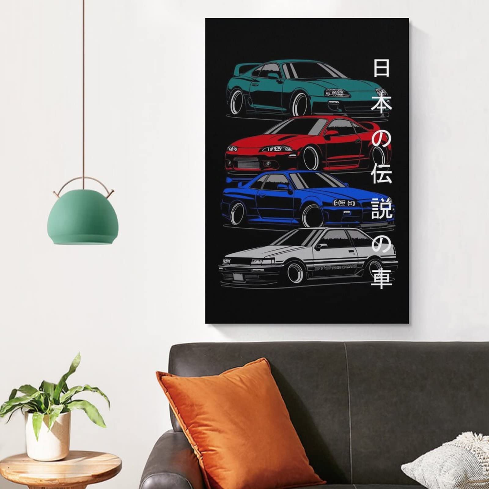 Amazon.co.jp: ToMart 日本のJDMカーポスター RX7 伝説の車キャンバス 