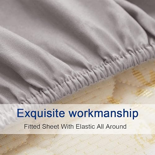 Miniatura 7 de SONORO KATE - Juego de sábanas de microfibra súper suave de 1800 hilos, lujosas sábanas egipcias de 18 de profundidad, para colchón alto,