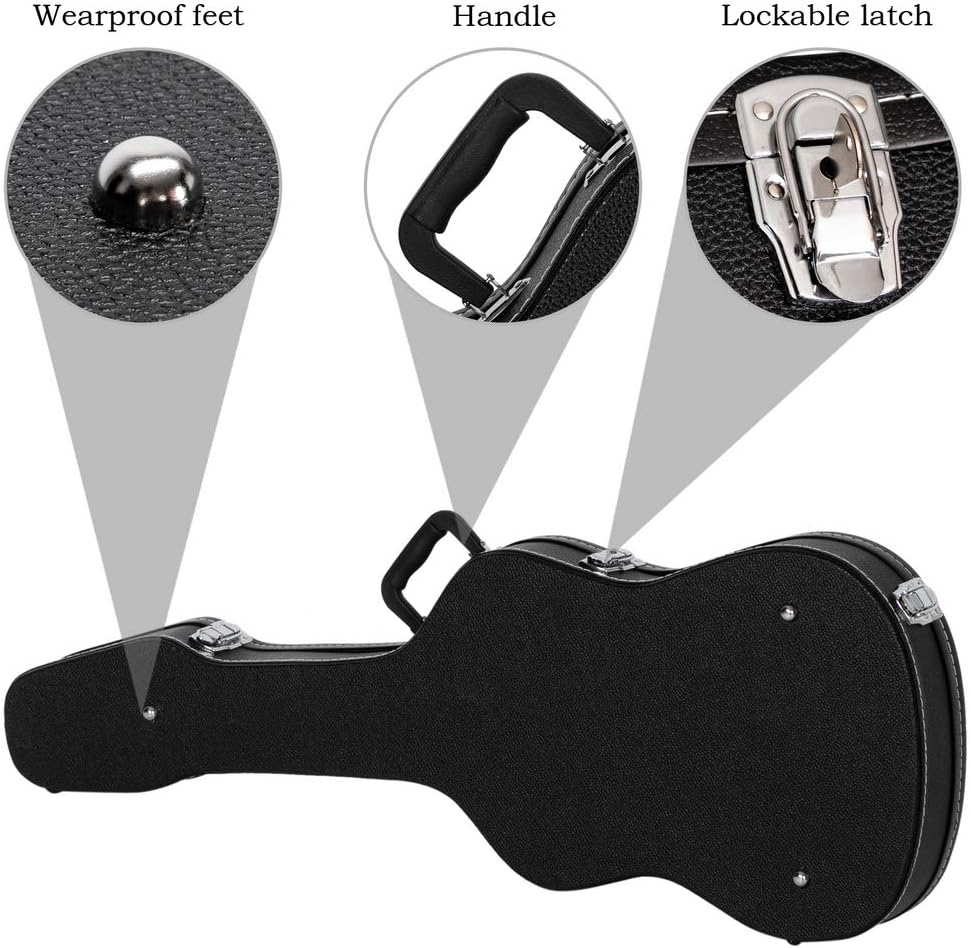 Ktaxon Electric Guitar Hard Case, Wooden Hard-Shell Protective Carrying Case for KST/KTL/KMF-Style 39-Inch Electric Guitar with Lock Latch Padding